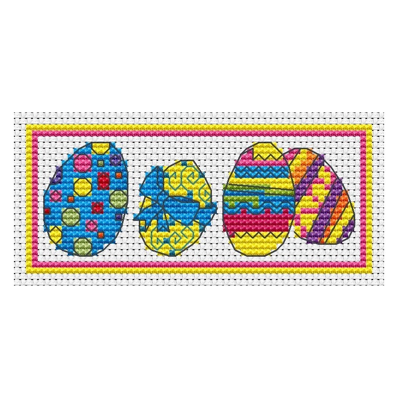 Easter eggs free cross stitch chart