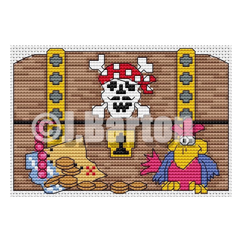 Pirates treasure Cross stitch chart download)