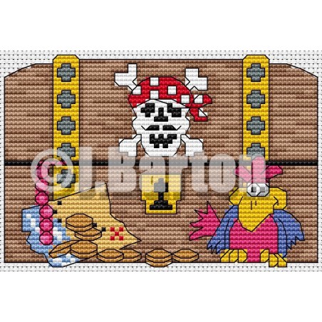 Pirates treasure Cross stitch chart download)