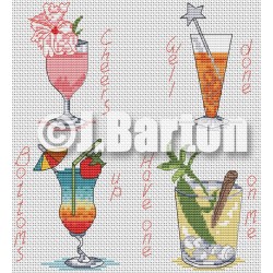 Cocktails (cross stitch chart download)