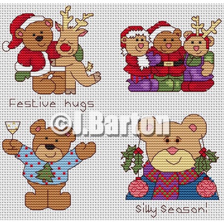 Festive teds cross stitch chart download