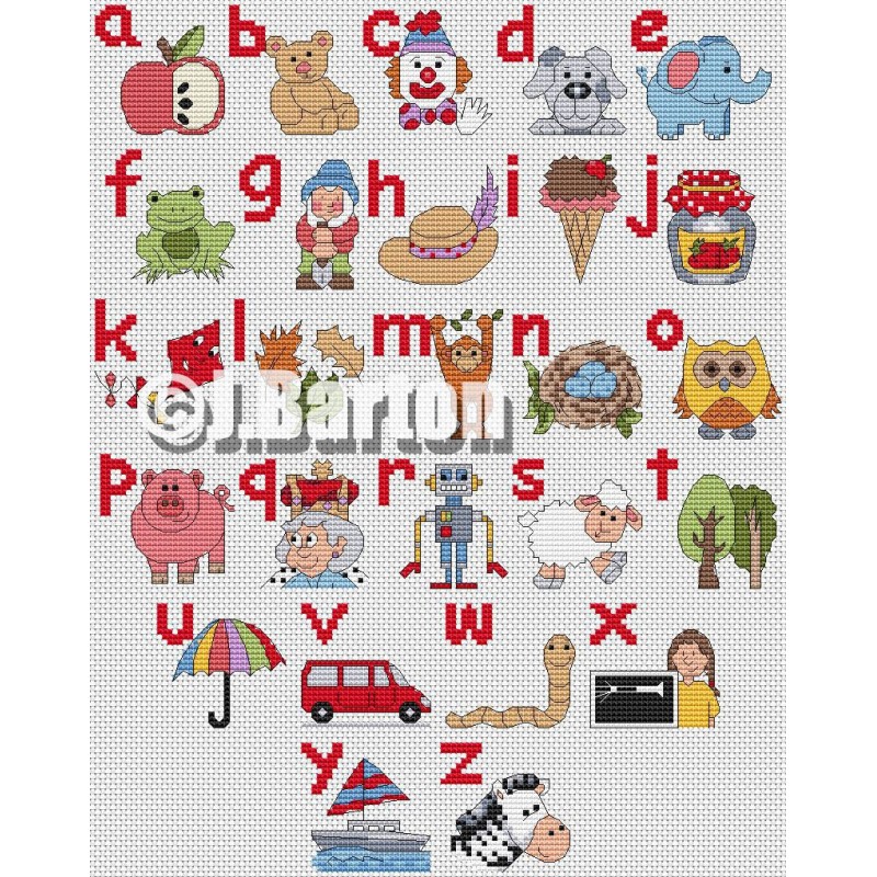 Kids alphabet (cross stitch chart download)