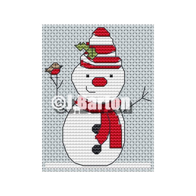 Snowman cross stitch chart