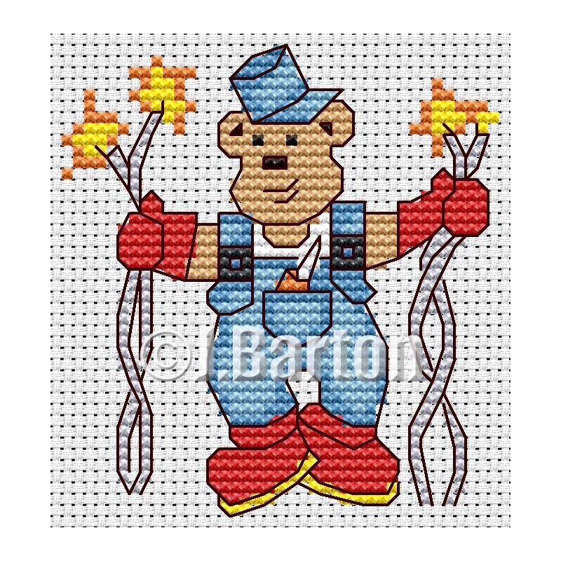 Electrician ted cross stitch chart