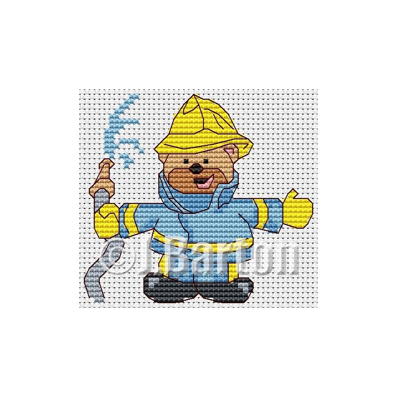 Fireman ted cross stitch chart