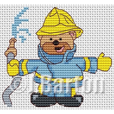 Fireman ted cross stitch chart