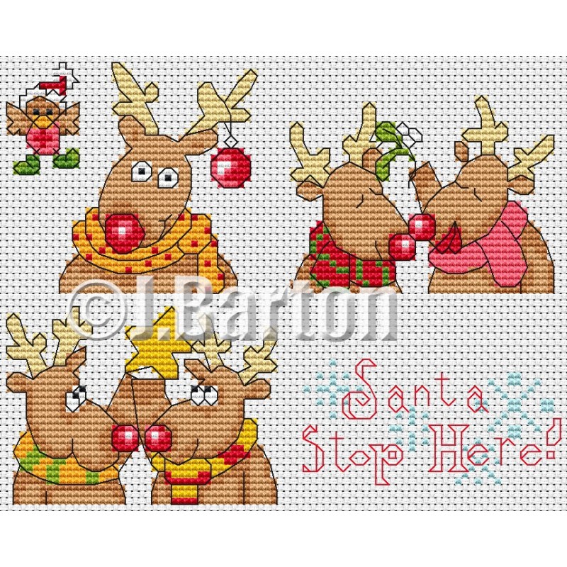 Fun reindeer cross stitch chart