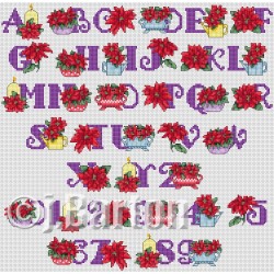 Poinsettia cross stitch chart