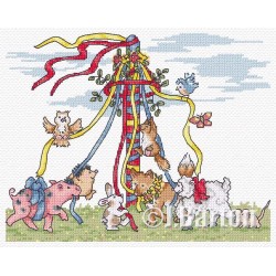 Animal maypole (cross stitch chart download)