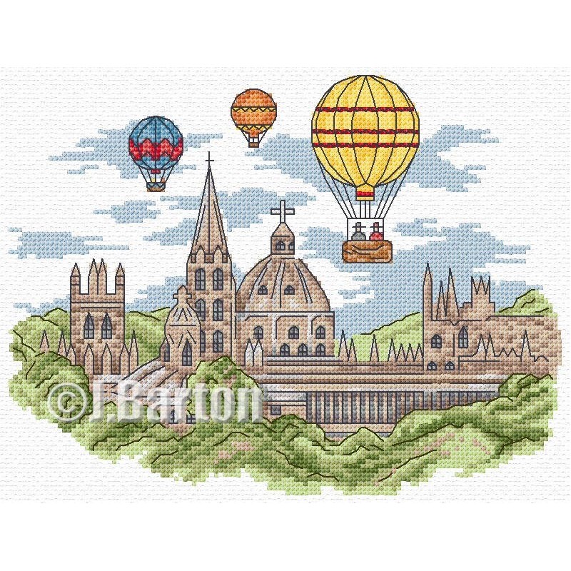 Hot air balloons cross stitch chart