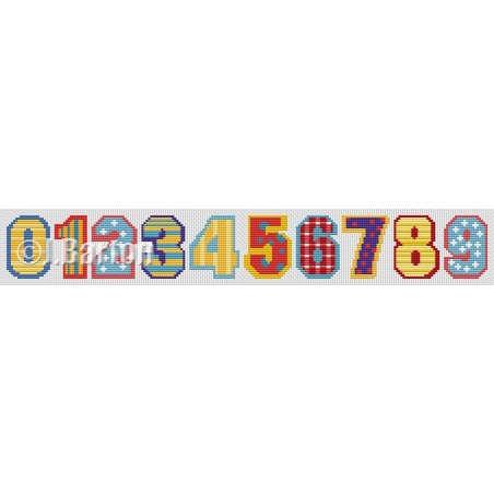 Circus numbers cross stitch chart