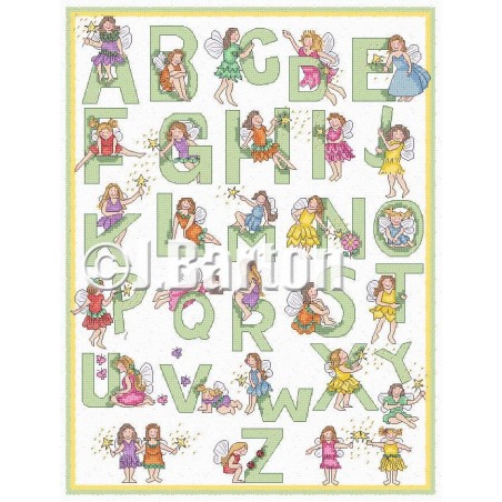 Fairy alphabet cross stitch chart