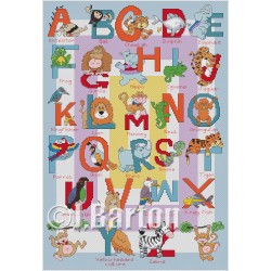 Jungle alphabet cross stitch chart