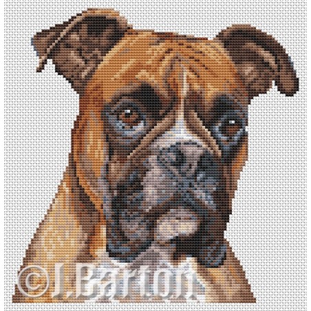 Boxer dog cross stitch chart