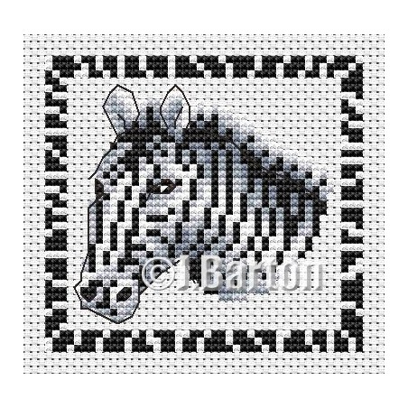 Zebra cross stitch chart