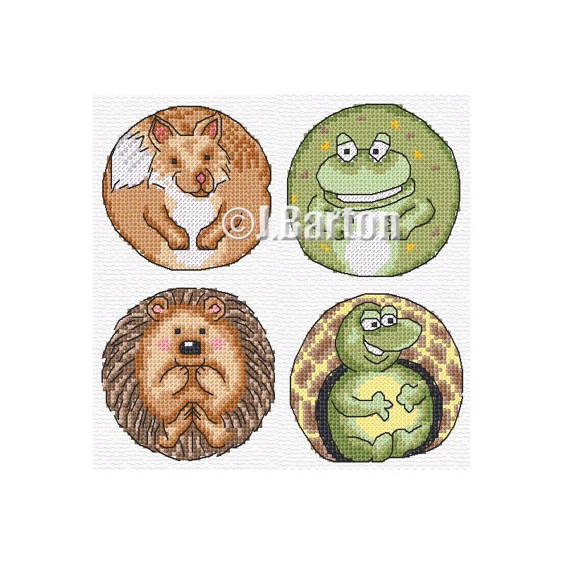 Cute animals cross stitch chart