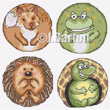 Cute animals cross stitch chart