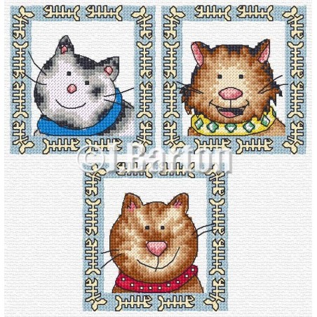 Fun cats cross stitch chart