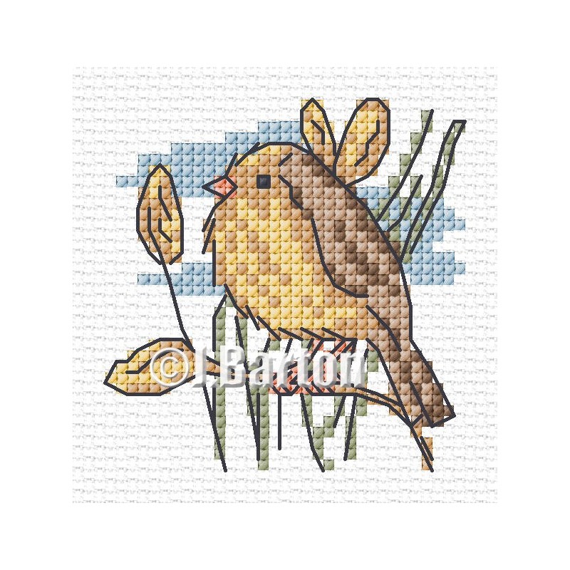 Garden warbler cross stitch chart