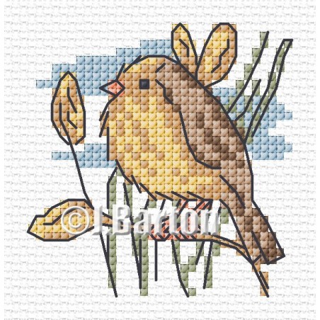 Garden warbler cross stitch chart