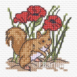 Red squirrel cross stitch chart