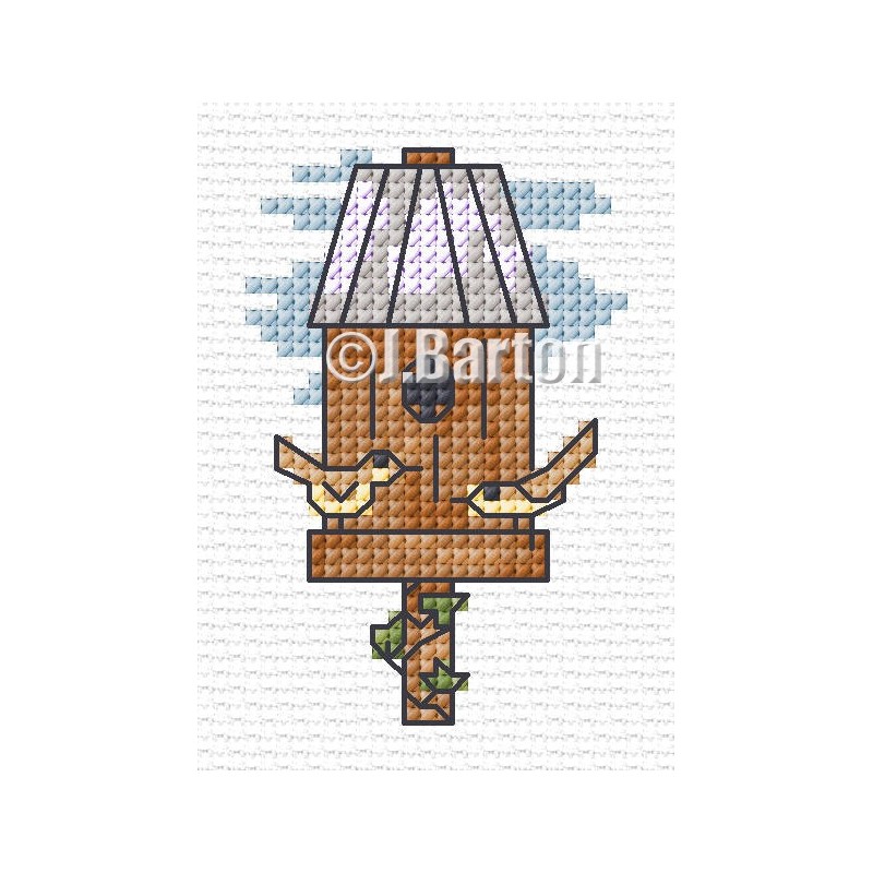 Bird table cross stitch chart