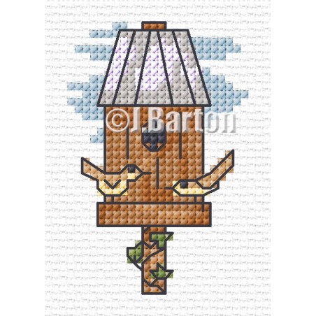 Bird table cross stitch chart