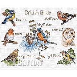 British bird cross stitch chart