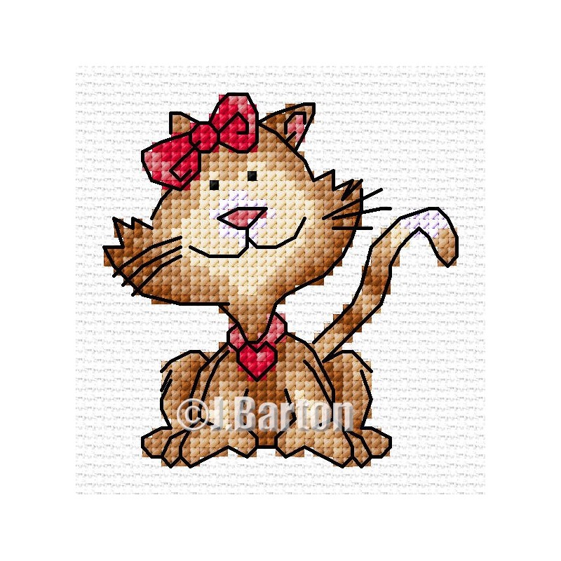 Pretty cat cross stitch chart