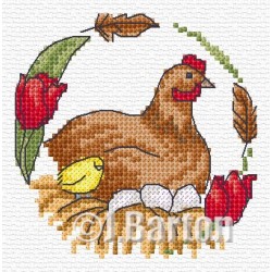 Chicken cross stitch chart