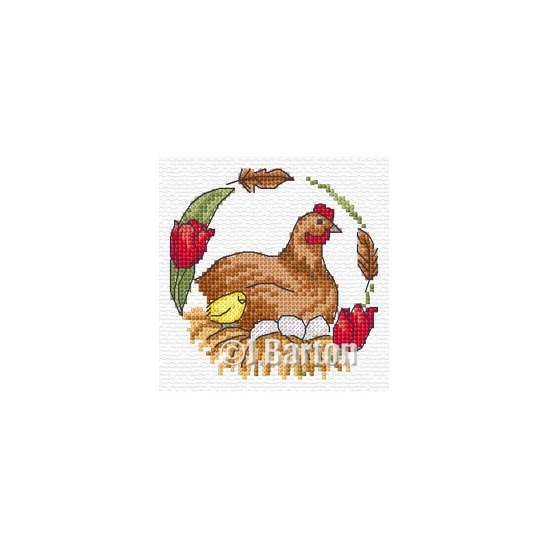 Chicken cross stitch chart