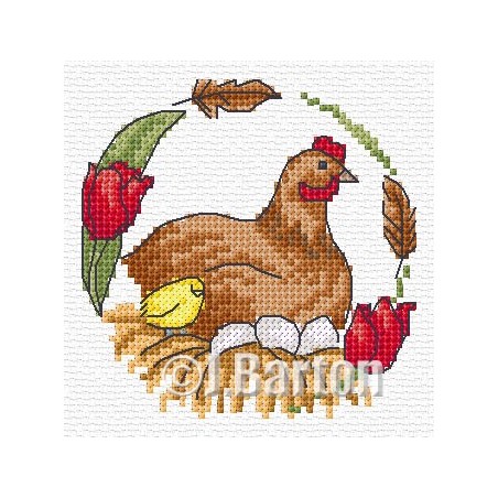 Chicken cross stitch chart
