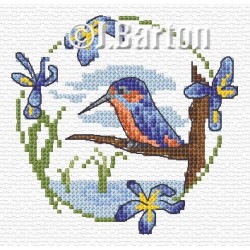 Kingfisher cross stitch chart