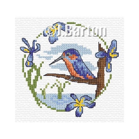 Kingfisher cross stitch chart