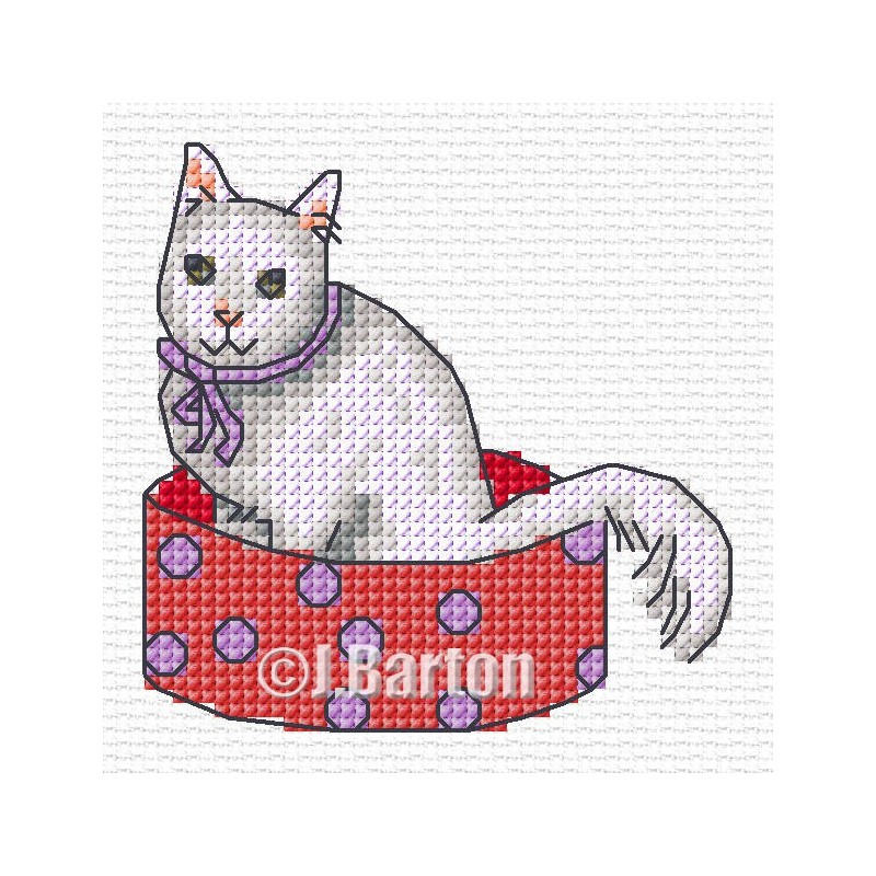 Mischievous cat cross stitch chart