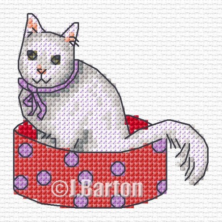 Mischievous cat cross stitch chart