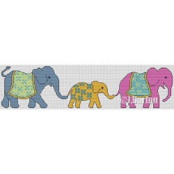 Elephant family cross stitch chart