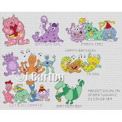 Monster greetings cross stitch chart