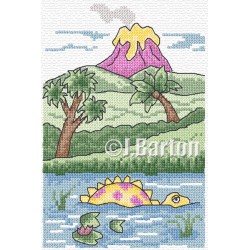 Dinosaur island cross stitch chart