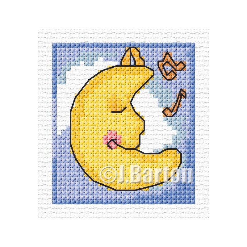 Lullaby moon cross stitch chart