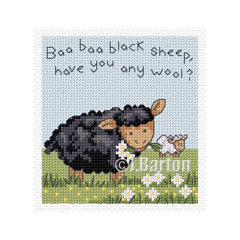 Baa baa black sheep cross stitch chart