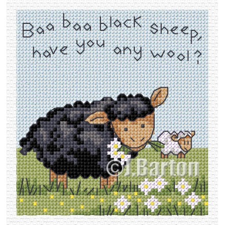 Baa baa black sheep cross stitch chart