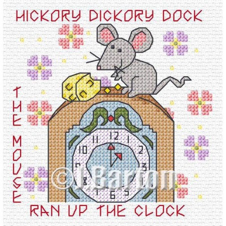 Hickory dickory dock cross stitch chart