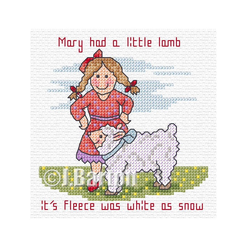 Mary had a little lamb cross stitch chart