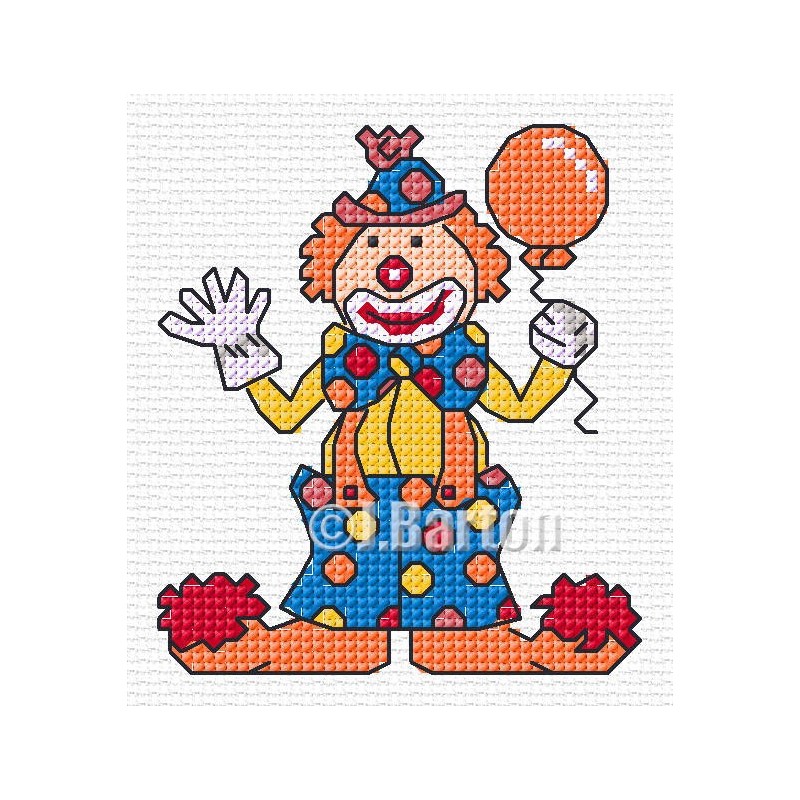 Clown cross stitch chart