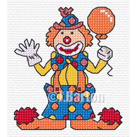 Clown cross stitch chart