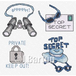 Top secret boy! Cross stitch chart
