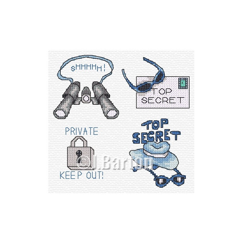 Top secret boy! Cross stitch chart