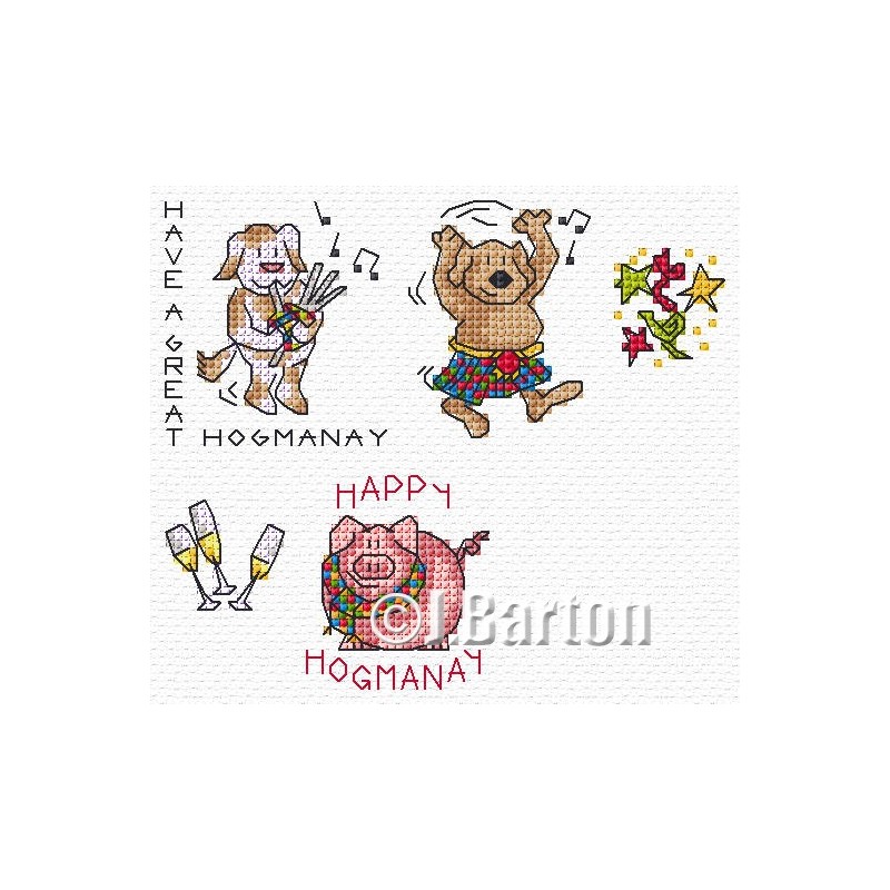 Hogmanay cross stitch chart