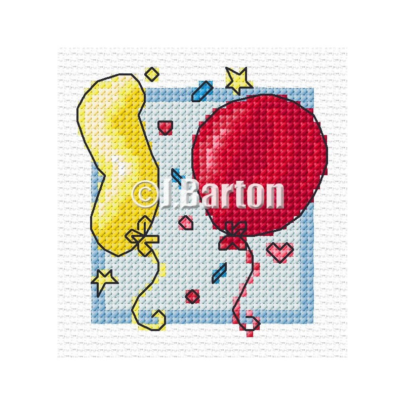 Balloons cross stitch chart